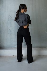 Wide Leg Τζιν Bella Ψηλόμεσο Μαύρο - Image 2