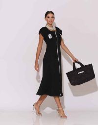 "Galini" Μικρή Tote Τσάντα καπιτονέ με κέντημα logo - Image 7
