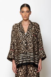 "Cheetah" Πουκάμισο σατέν animal print