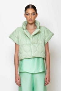 "Koxyli" Πουφερ μπουφάν με κρύσταλλο κεντημένο