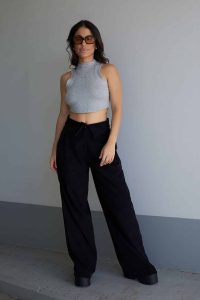 Wide Leg Suit Παντελόνι Girlboss Μαύρο - Image 2