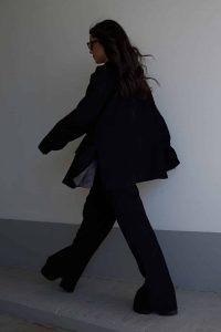 Wide Leg Suit Παντελόνι Girlboss Μαύρο - Image 3