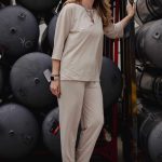 STRAIGHT PIQUE TROUSERS