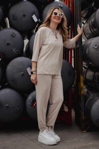 STRAIGHT PIQUE TROUSERS