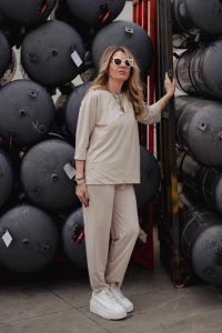 STRAIGHT PIQUE TROUSERS - Image 7