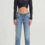 Straight Fit Τζιν Isabella Mid Rise Sustainable Ανοιχτό Μπλε Πετροπλυμένο