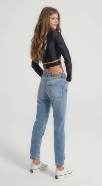 Straight Fit Τζιν Isabella Mid Rise Sustainable Ανοιχτό Μπλε Πετροπλυμένο - Image 2