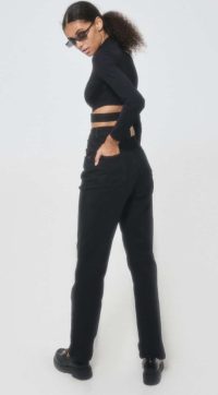 Mom Fit Τζιν Diana Πολύ Ψηλόμεσο Μαύρο - Image 2