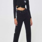 Mom Fit Τζιν Diana Πολύ Ψηλόμεσο Μαύρο