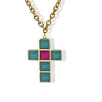 Rose Necklace in Green - Image 2