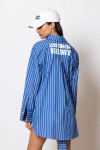 "Pelagos" Long striped shirt with print at the back - Image 3