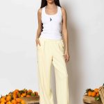 "Geitonia" Wide-leg logo embroidered pants
