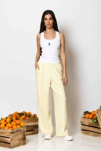 "Geitonia" Wide-leg logo embroidered pants