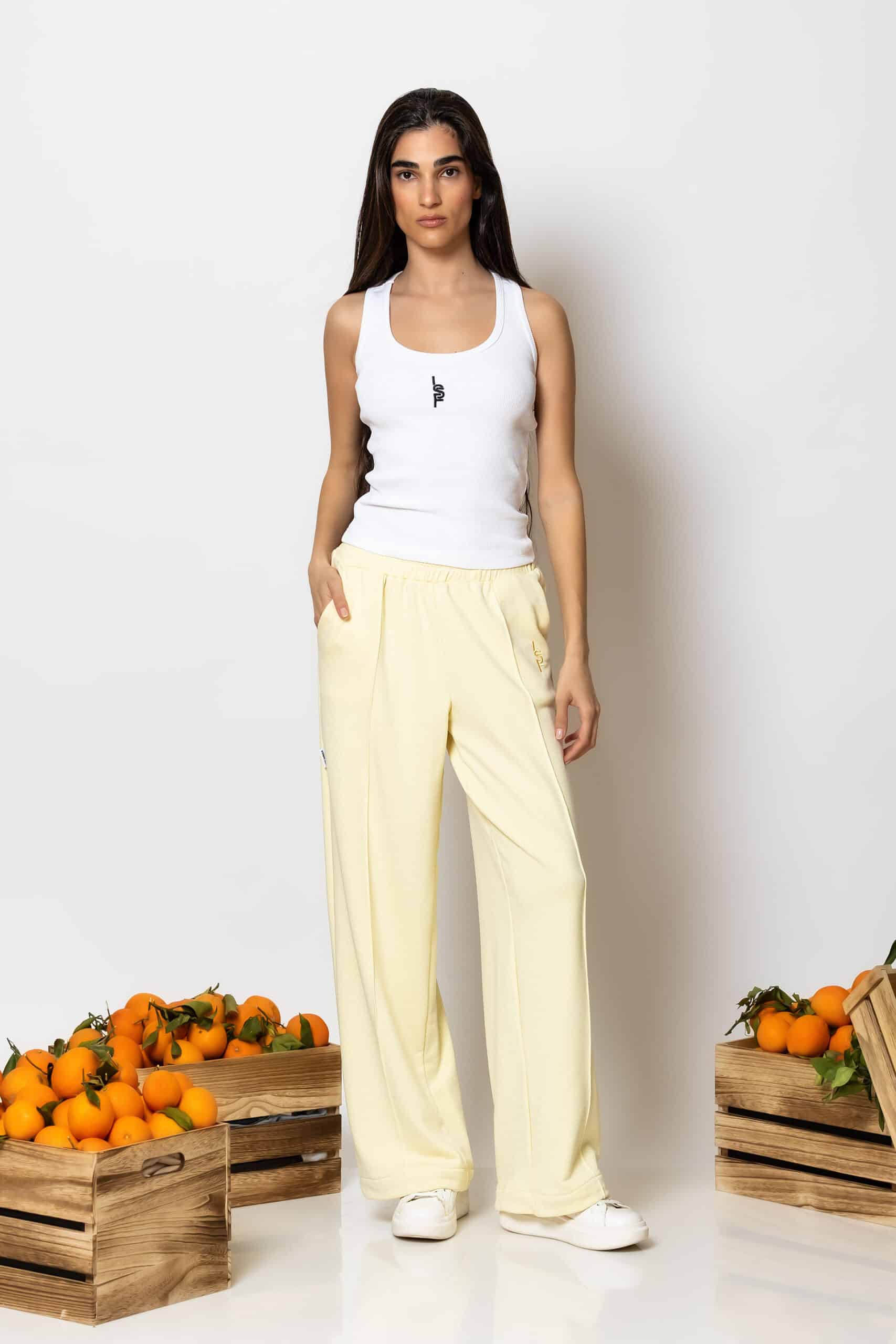 LSF-2583007-33.jpg "Geitonia" Wide-leg logo embroidered pants - Image 1