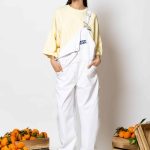 "Mastiha" Wide-leg denim cargo overalls