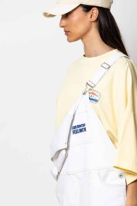 "Mastiha" Wide-leg denim cargo overalls - Image 3
