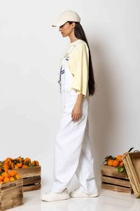 "Mastiha" Wide-leg denim cargo overalls - Image 4