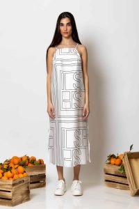 "Kefi" Midi satin print camisole dress - Image 2