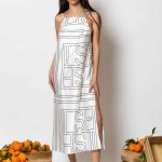 "Kefi" Midi satin print camisole dress