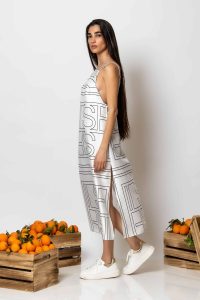 "Kefi" Midi satin print camisole dress - Image 3