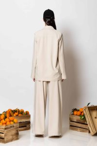 "Meraki" Pleated Crepe Wide-leg pants - Image 3