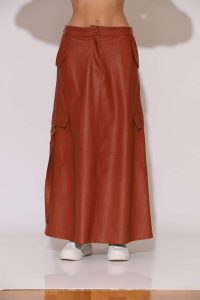 "Magnolia" Maxi Faux leather cargo skirt - Image 5