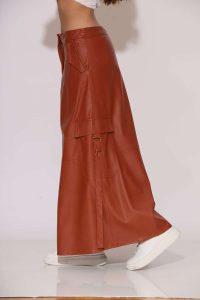 "Magnolia" Maxi Faux leather cargo skirt - Image 4
