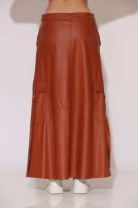 "Magnolia" Maxi Faux leather cargo skirt - Image 3