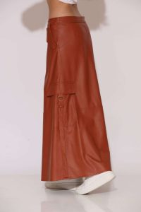 "Magnolia" Maxi Faux leather cargo skirt - Image 2
