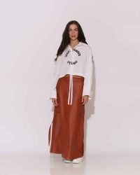 "Magnolia" Maxi Faux leather cargo skirt