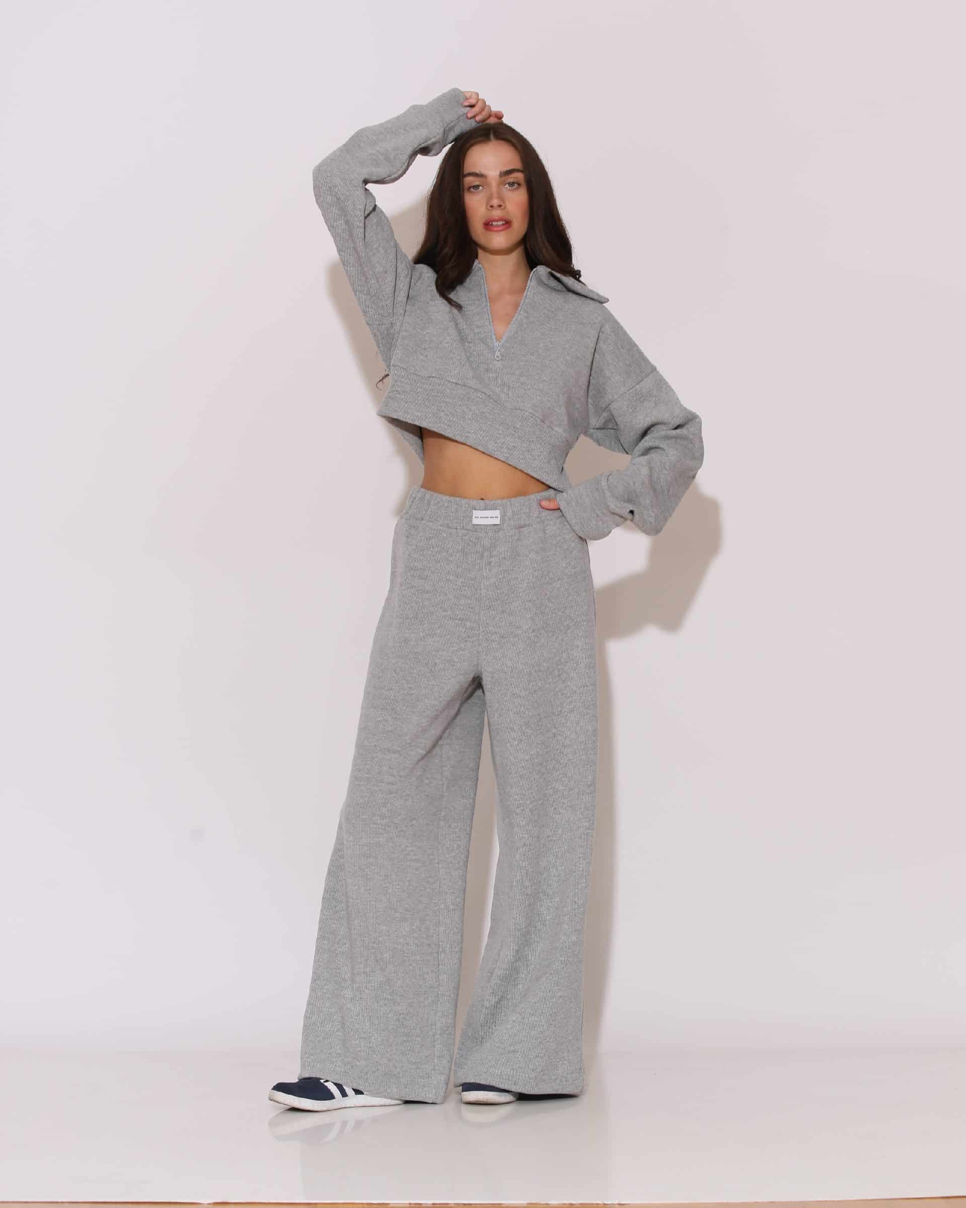 LSF2483025_35-4 "Howdy" Knitted rib Wide-leg pants - Image 1