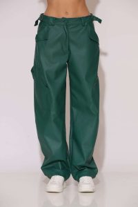 "Magnolia" Baggy Faux leather cargo pants - Image 2