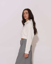 "Howdy" Knitted rib crop top with collar - Image 3