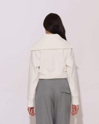 "Howdy" Knitted rib crop top with collar - Image 4