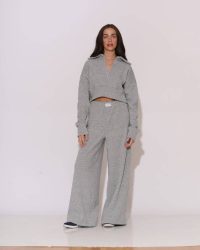 "Howdy" Knitted rib crop top with collar - Image 7