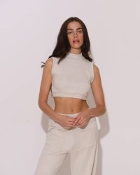 "Darlin" Knitted Logo Embroidered Crop top - Image 3