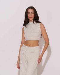 "Darlin" Knitted Logo Embroidered Crop top