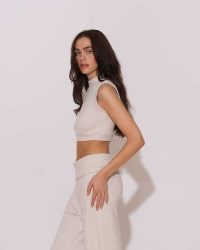 "Darlin" Knitted Logo Embroidered Crop top - Image 5