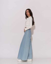 "Laurer" Logo-embroidered crop top with collar - Image 14