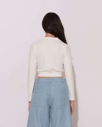 "Laurer" Logo-embroidered crop top with collar - Image 12