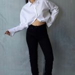 Straight Fit Τζιν Kendall Ψηλόμεσο Μαύρο