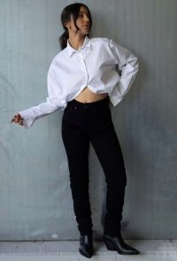 Straight Fit Τζιν Kendall Ψηλόμεσο Μαύρο