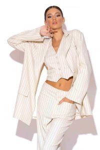 Lucia Pinstriped Blazer