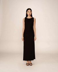 LONG DRESS NOIR PISTACHE