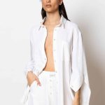 "Bougada" Linen shirt with asymmetric sleeves