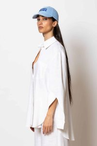 "Bougada" Linen shirt with asymmetric sleeves - Image 3