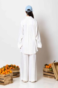 "Bougada" Linen shirt with asymmetric sleeves - Image 4