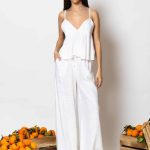 "Bougada" High-Waisted wide-leg linen pants