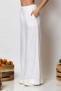 "Bougada" High-Waisted wide-leg linen pants - Image 3