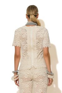 "Lace" Διάφανη Μπλούζα Δαντέλα με Φλόκο και Φερμουάρ Πίσω - Image 4